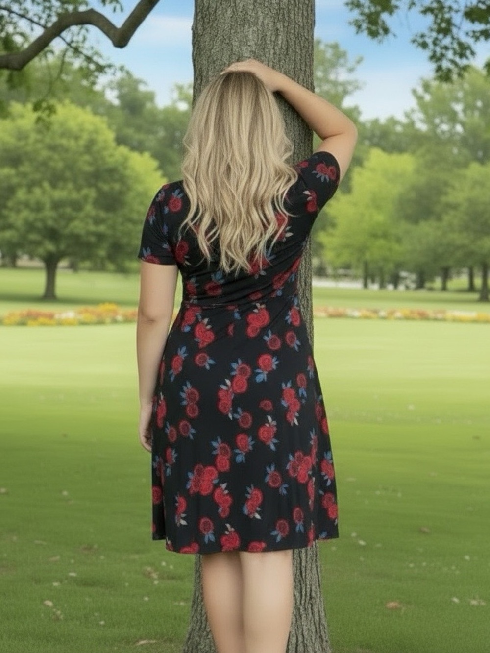 Lane Bryant Floral Fit and Flare Dress - Picture 3 of 9